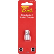 SOCKET ADAPTOR COUPLER 1/4'F SQ X  1/4'F HEX CARDED